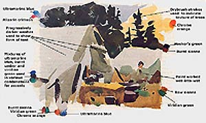 Sketch - "Camp at Lake O'Hara"