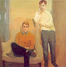 "Portrait of Ted Carey and Andy Warhol"