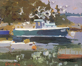 Lobster Boat and Gulls